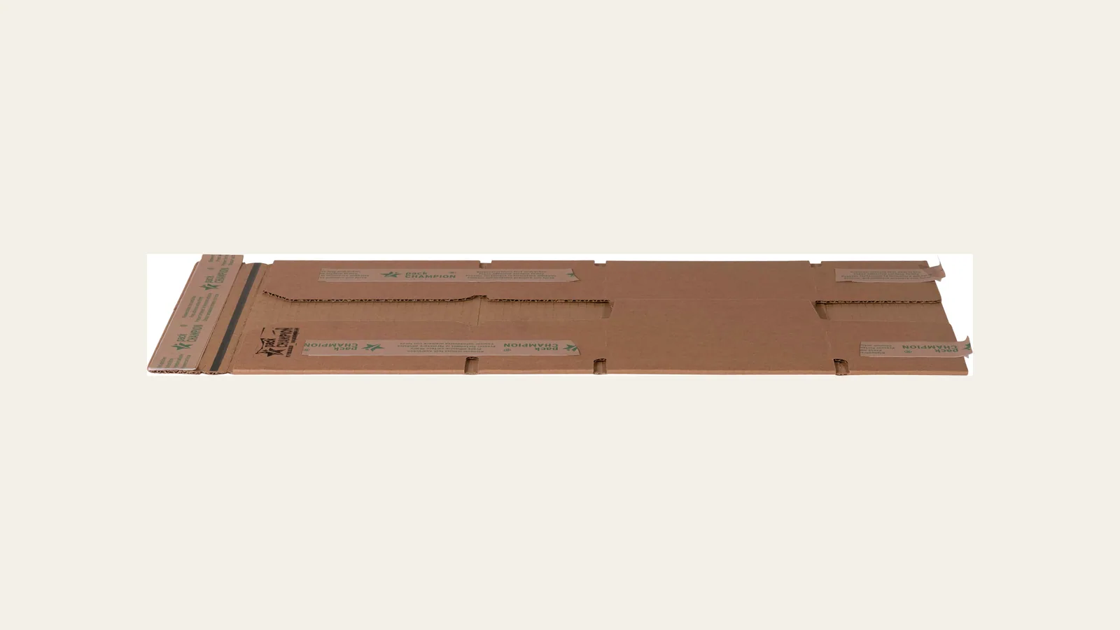 Productfoto van een verzenddoos 230×166×90 mm bruin van packCHAMPION op een lichte achtergrond.
