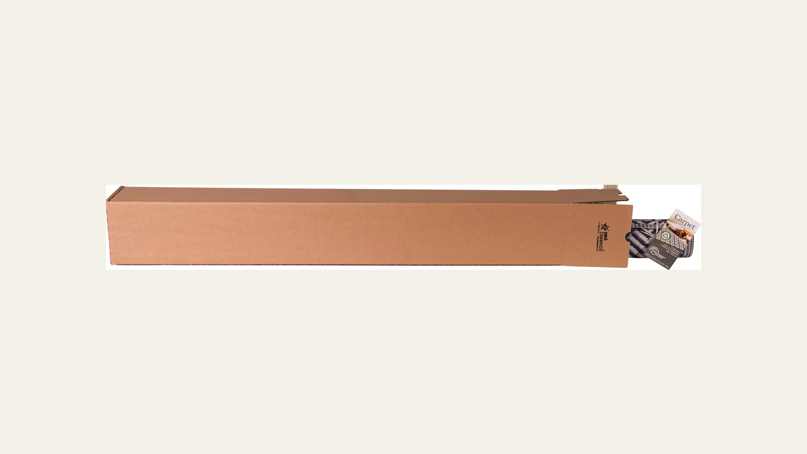 Productfoto van een kokerdoos 1005×140×140 mm bruin van packCHAMPION op een lichte achtergrond.