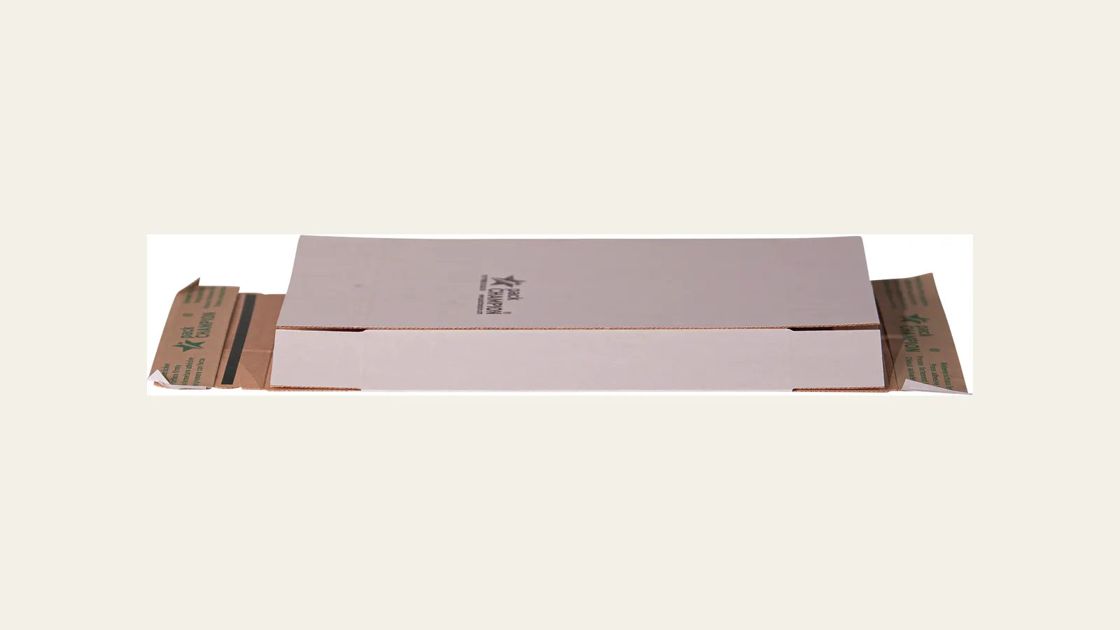 Productfoto van een brievenbusdoos 215×155×45 mm wit van packCHAMPION op een lichte achtergrond.