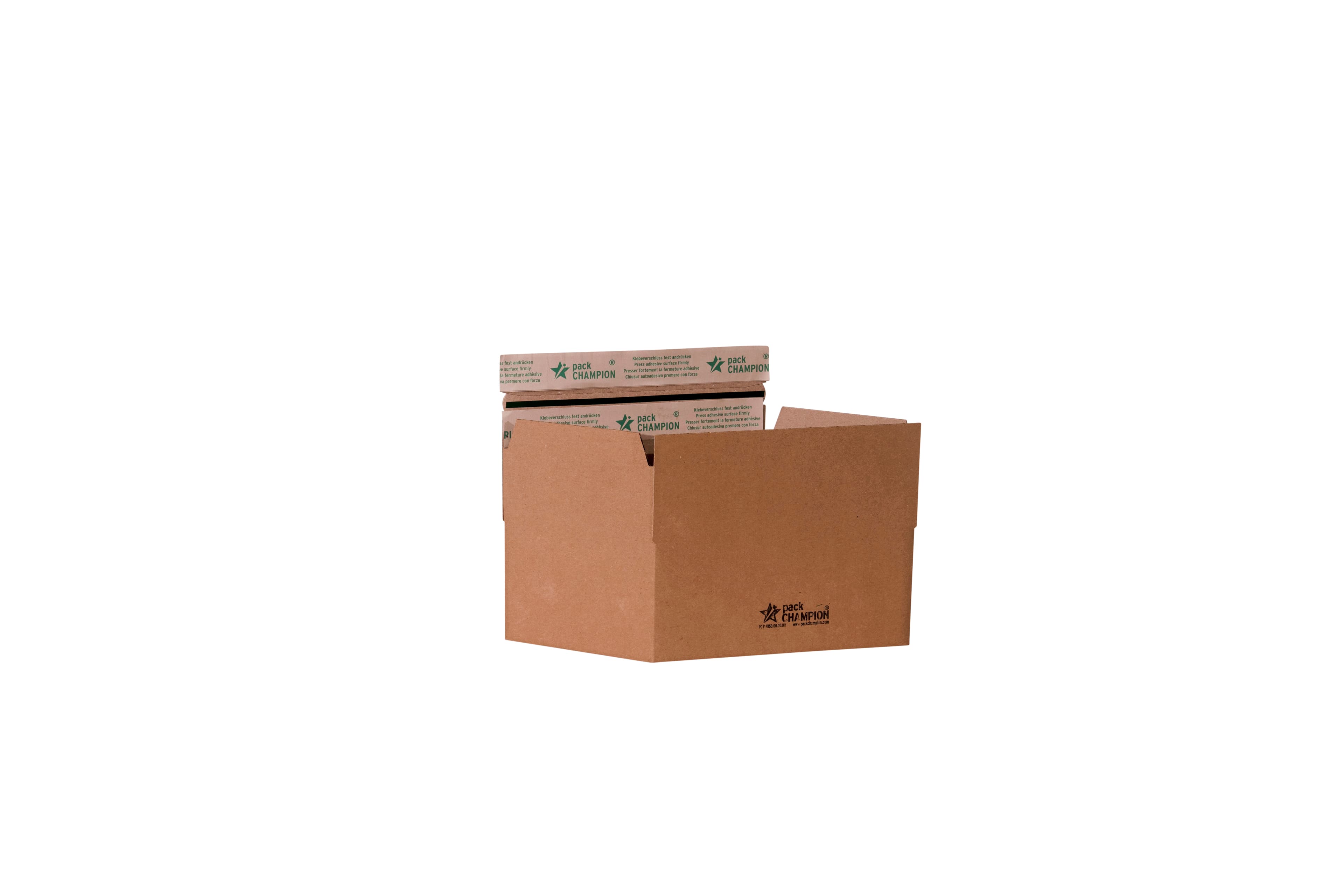 Verzenddoos 230×160×80 mm bruin, retourstrip