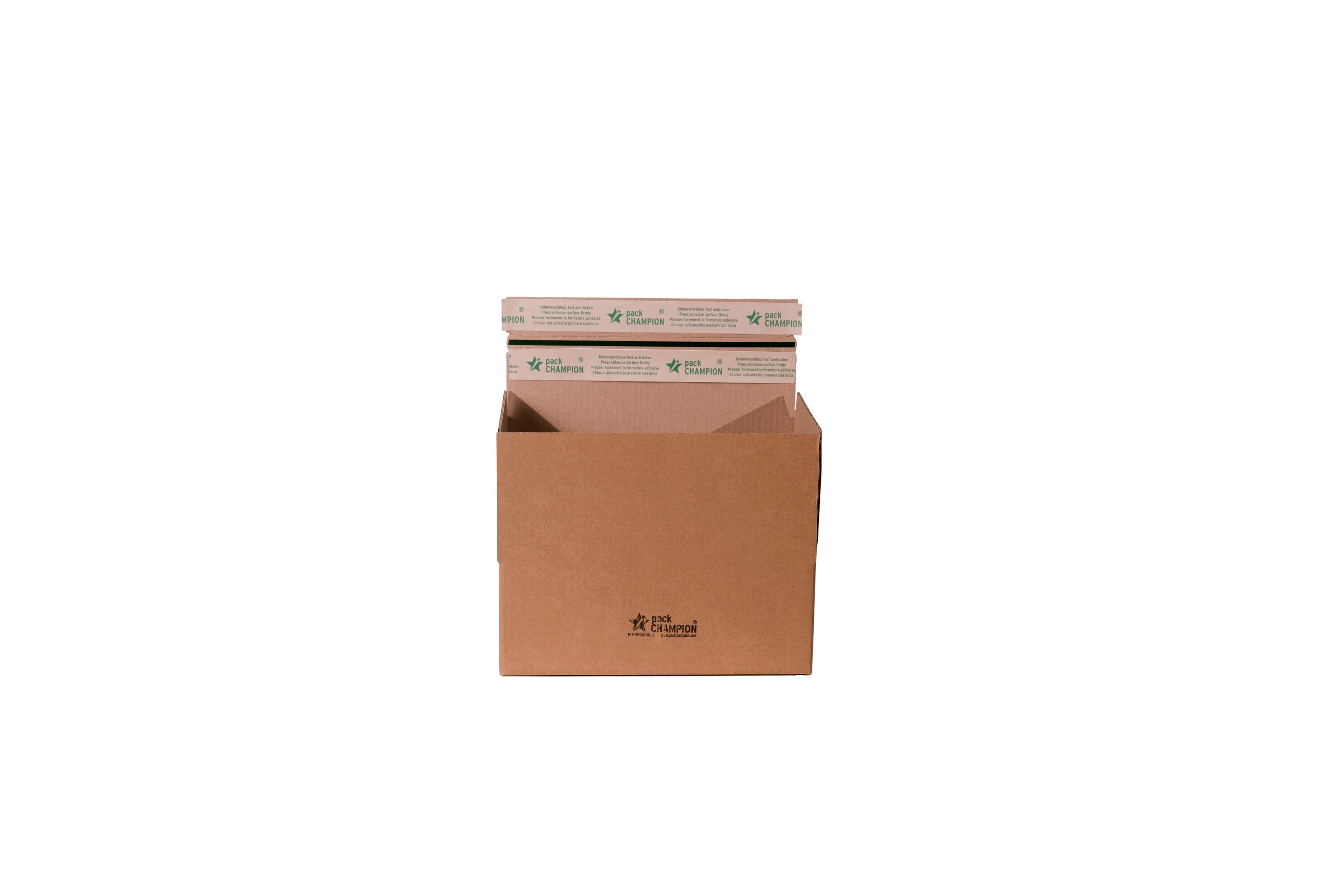 Verzenddoos 160×130×70 mm bruin, retourstrip