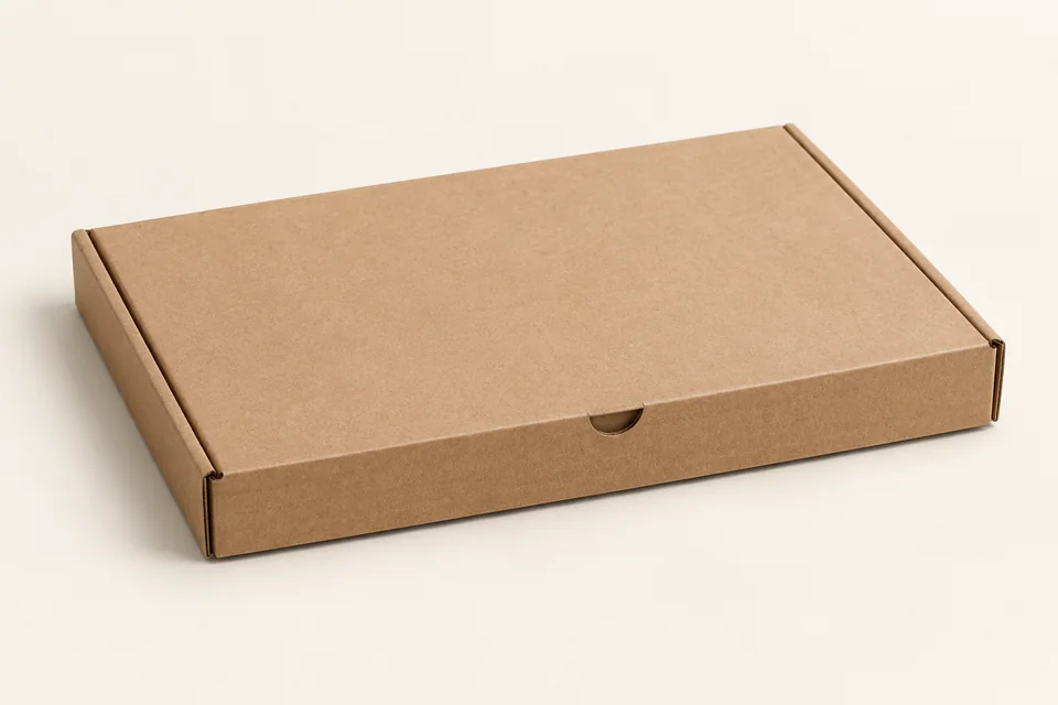 Platte kraft brievenbusdoos met insteeksluiting