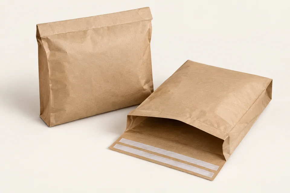 Platte verzendenveloppen met zelfklevende sluitflap